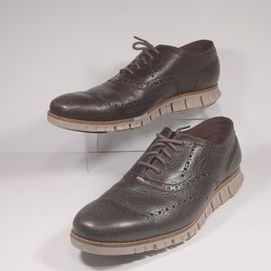 Cole Haan Mens 11 W Brown Zerogrand Wing  Casual Classic Cobblestone Oxford Shoe